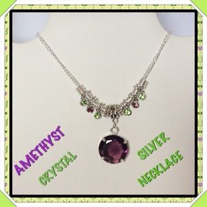 🆕✅ AMETHYST CRYSTAL SILVER NECKLACE